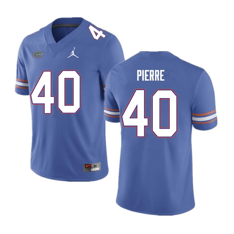 Men's NCAA Florida Gators Jesiah Pierre #40 Stitched Authentic Nike Blue College Football Jersey YFI2365SU